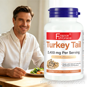 Shecome Turkey Tail Kapseln 2400 mg Unterstützen die Gesundheit des Immunsystems